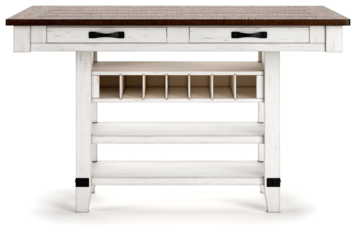 Valebeck Counter Height Dining Table and 6 Barstools