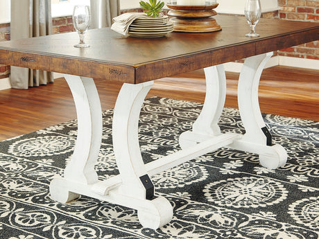 Furniture City Houma - Ashley Furniture - Valebeck Dining Table - Rectangular Dining Room Table / White/Brown - D546-35