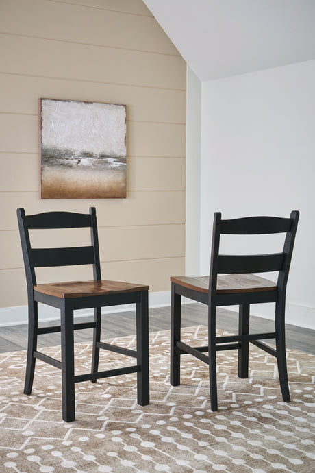 Furniture City Houma - Ashley Furniture - Valebeck Counter Height Barstool (Set of 2) - Counter Height Barstool (Set of 2) / Multi - D546-724X2