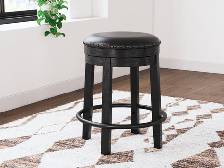 Furniture City Houma - Ashley Furniture - Valebeck Counter Height Barstool - UPH Swivel Stool (1/CN) / Black - D546-824