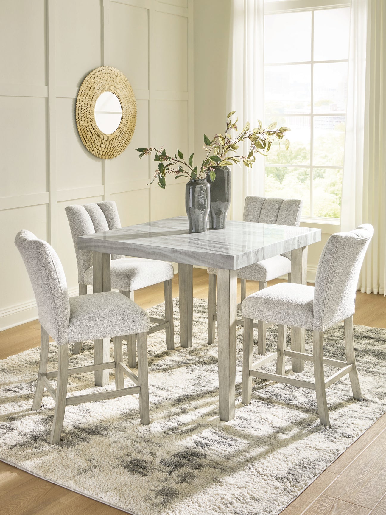 Furniture City Houma - Ashley Furniture - Larawyn Counter Height Dining Table and 4 Barstools - Counter Height Dining Table and 4 Barstools - PCD575D2