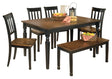 Furniture City Houma - Ashley Furniture - Owingsville Dining Table and 4 Chairs and Bench - Dining Table and 4 Chairs and Bench - D580D10