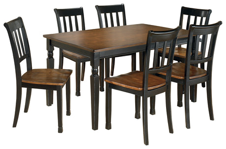 Furniture City Houma - Ashley Furniture - Owingsville Dining Table and 6 Chairs - Dining Table and 6 Chairs / Black/Brown - D580D13