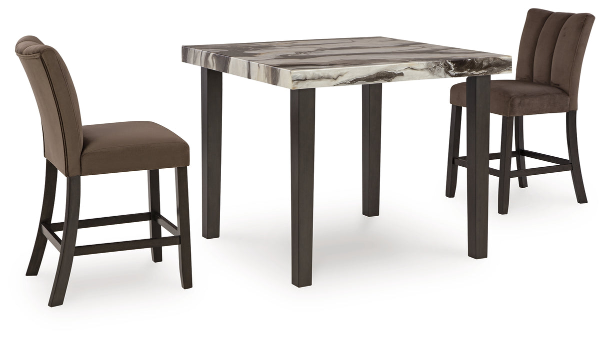 Jeshina Counter Height Dining Table and 2 Barstools