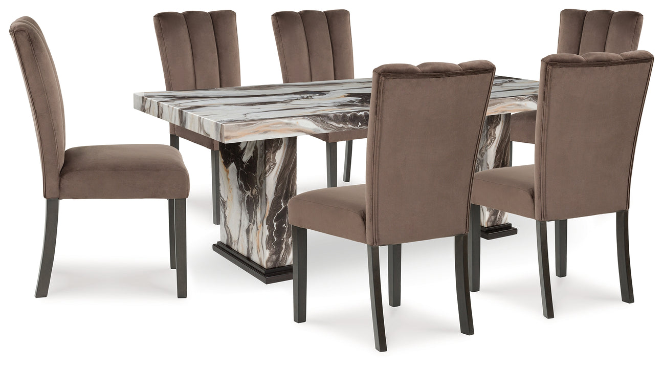 Furniture City Houma - Ashley Furniture - Jeshina Dining Table and 6 Chairs - Dining Table and 6 Chairs / Dark Brown - PCD581D5