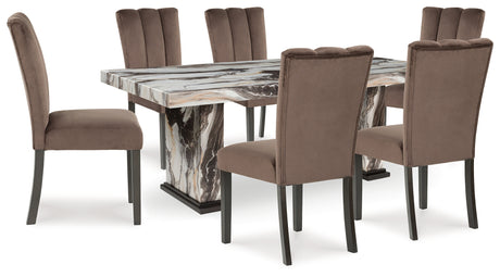 Furniture City Houma - Ashley Furniture - Jeshina Dining Table and 6 Chairs - Dining Table and 6 Chairs / Dark Brown - PCD581D5