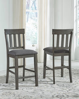 Furniture City Houma - Ashley Furniture - Hallanden Counter Height Bar Stool (Set of 2) - Counter Height Bar Stool (Set of 2) / Two-tone Gray - D589-124X2