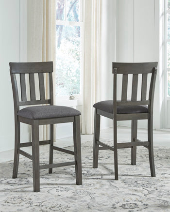 Furniture City Houma - Ashley Furniture - Hallanden Counter Height Bar Stool (Set of 2) - Counter Height Bar Stool (Set of 2) / Two-tone Gray - D589-124X2