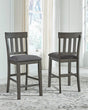 Furniture City Houma - Ashley Furniture - Hallanden Counter Height Bar Stool (Set of 2) - Counter Height Bar Stool (Set of 2) / Two-tone Gray - D589-124X2