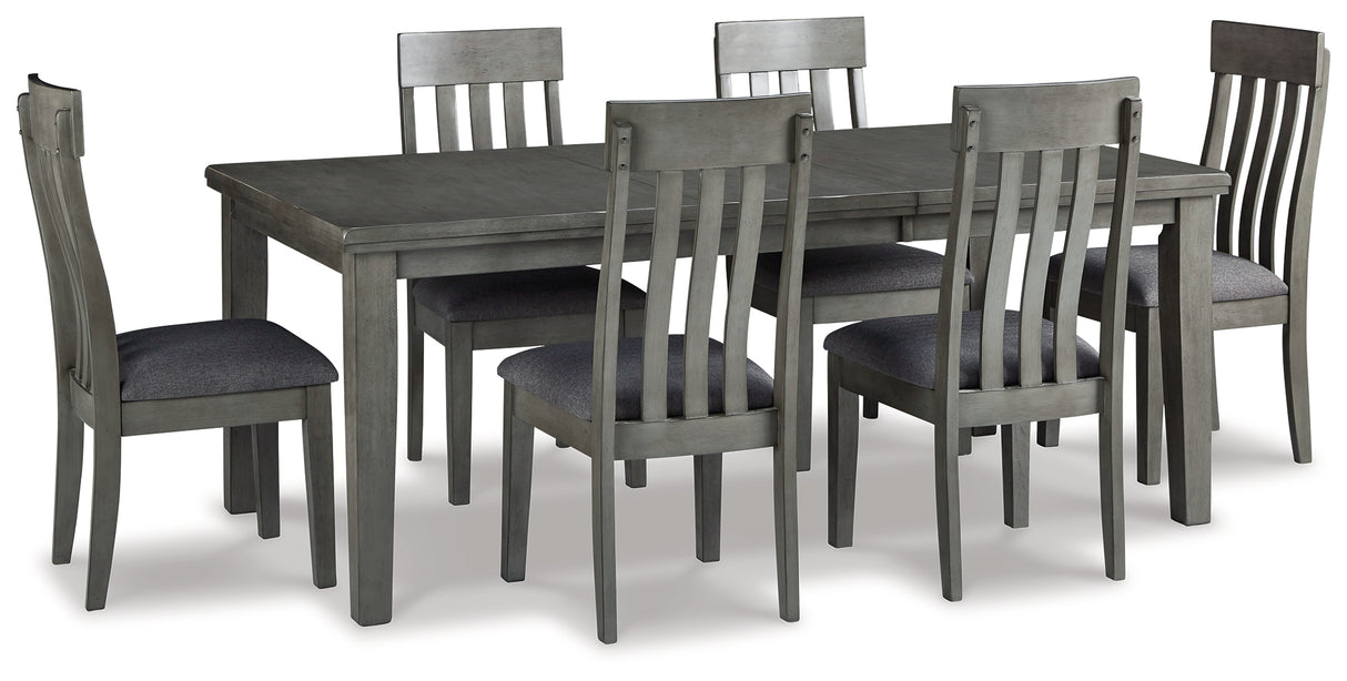 Furniture City Houma - Ashley Furniture - Hallanden Dining Table and 6 Chairs - Dining Table and 6 Chairs / Gray - D589D6