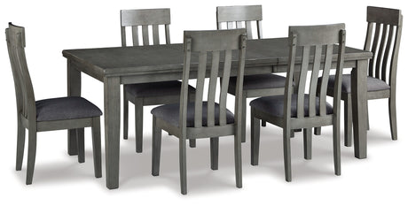Furniture City Houma - Ashley Furniture - Hallanden Dining Table and 6 Chairs - Dining Table and 6 Chairs / Gray - D589D6