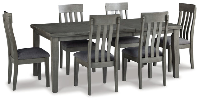 Furniture City Houma - Ashley Furniture - Hallanden Dining Table and 6 Chairs - Dining Table and 6 Chairs / Gray - D589D6