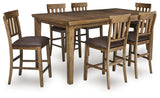 Urbinforte Counter Height Extension Dining Table and 6 Barstools