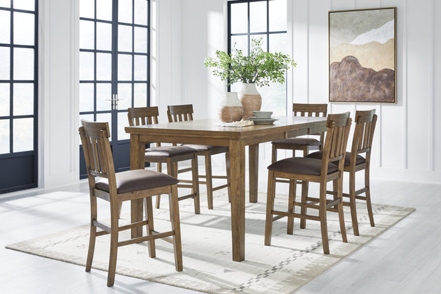 Furniture City Houma - Ashley Furniture - Urbinforte Counter Height Extension Dining Table and 6 Barstools - Counter Height Extension Dining Table and 6 Barstools - PCD592D6