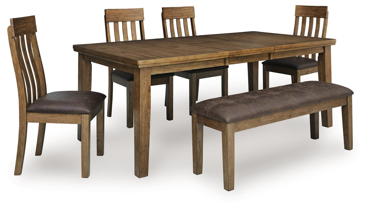 Urbinforte Extension Dining Table, 4 Chairs and Bench