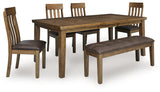 Urbinforte Extension Dining Table, 4 Chairs and Bench