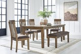 Urbinforte Extension Dining Table, 4 Chairs and Bench