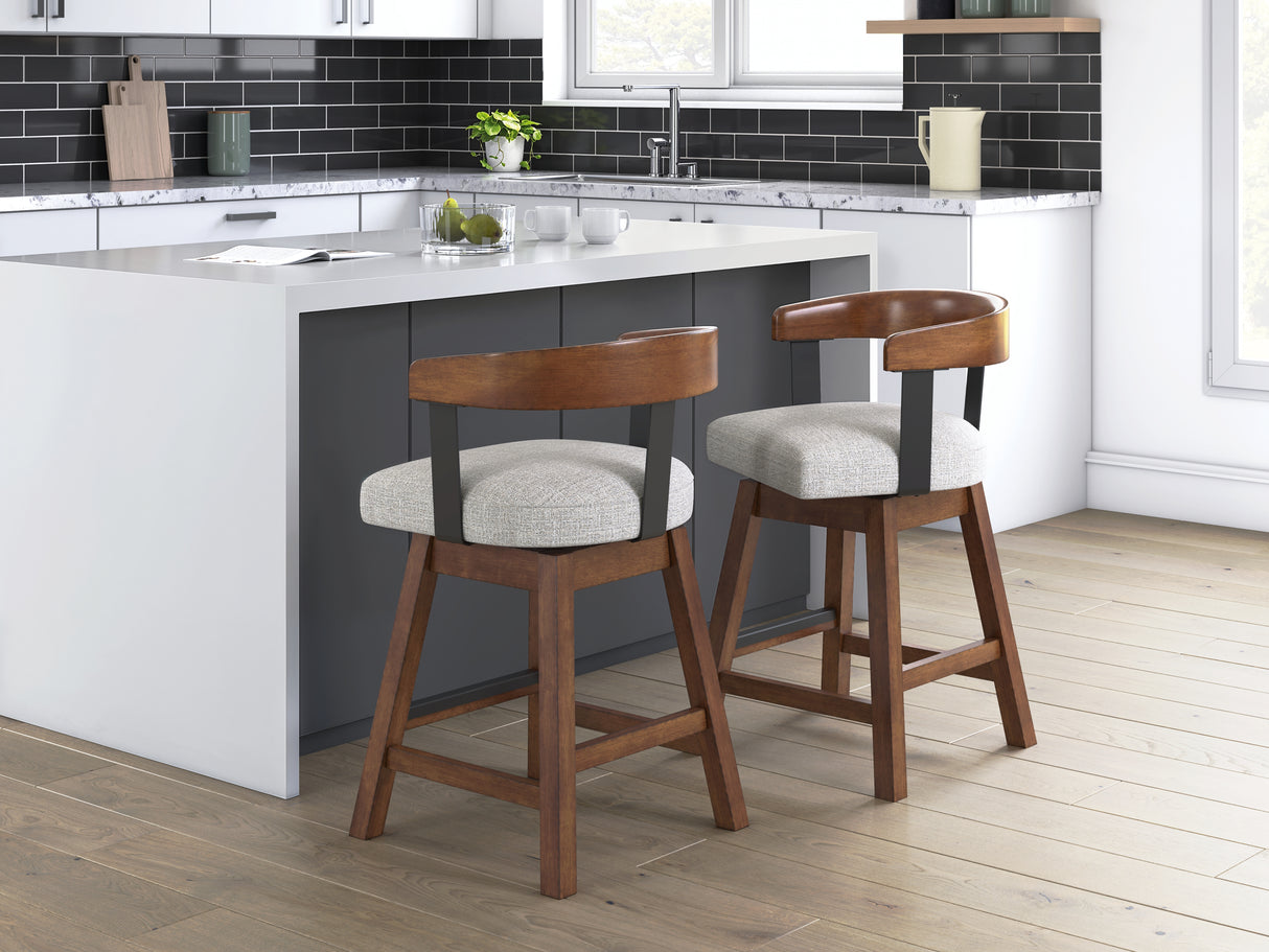 Furniture City Houma - Ashley Furniture - Ralene Dining Room - Counter Height Barstool (Set of 2) / Medium Brown - D594-224X2