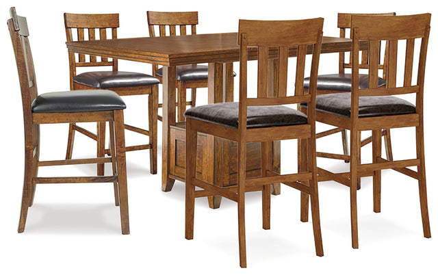 Furniture City Houma - Ashley Furniture - Ralene Counter Height Dining Table and 6 Barstools - Counter Height Dining Table and 6 Barstools - D594D5