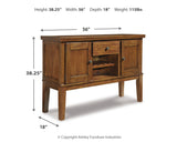 Ralene Dining Table with 4 Chairs, Bench and Server