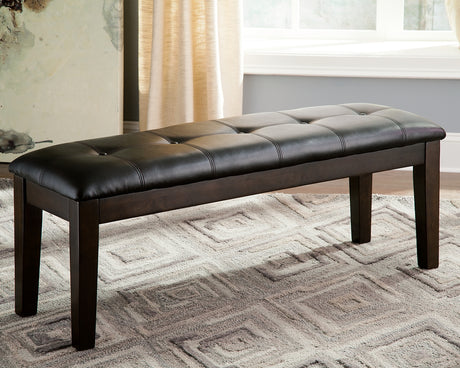 Furniture City Houma - Ashley Furniture - Haddigan Dining Bench - Large UPH Dining Room Bench / Dark Brown / 50"W x 16"D x 19"H - D596-00