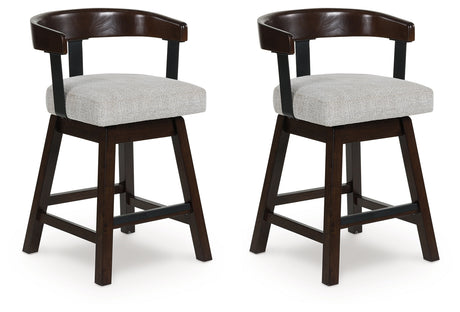 Furniture City Houma - Ashley Furniture - Haddigan Counter Height Barstool (Set of 2) - Counter Height Barstool (Set of 2) / Dark Brown - D596-224X2