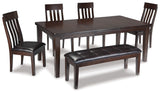 Furniture City Houma - Ashley Furniture - Haddigan Dining Table with 4 Chairs and Bench - Dining Table with 4 Chairs and Bench - D596D2