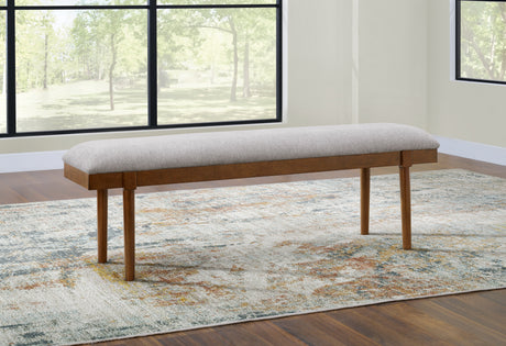 Furniture City Houma - Ashley Furniture - Lyncott 59" Upholstered Dining Bench - Large UPH Dining Room Bench / Gray/Brown / 59"W x 15"D x 20"H - D615-00