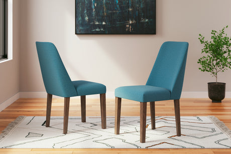 Furniture City Houma - Ashley Furniture - Lyncott Dining Chair (Set of 2) - Dining Chair (Set of 2) / Blue/Brown - D615-03X2