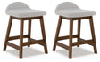 Furniture City Houma - Ashley Furniture - Lyncott Counter Height Bar Stool (Set of 2) - Counter Height Bar Stool (Set of 2) / Light Gray/Brown - D615-124X2