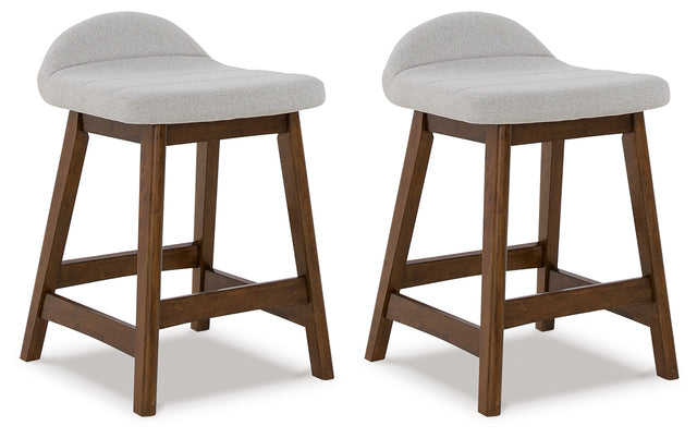 Furniture City Houma - Ashley Furniture - Lyncott Counter Height Bar Stool (Set of 2) - Counter Height Bar Stool (Set of 2) / Light Gray/Brown - D615-124X2