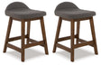 Furniture City Houma - Ashley Furniture - Lyncott Counter Height Bar Stool (Set of 2) - Counter Height Bar Stool (Set of 2) / Charcoal/Brown - D615-224X2