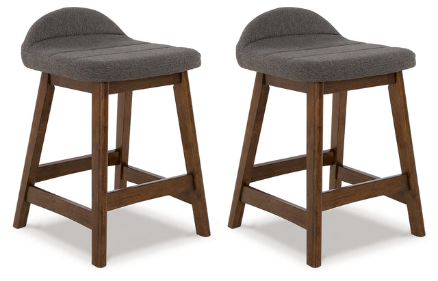 Furniture City Houma - Ashley Furniture - Lyncott Counter Height Bar Stool (Set of 2) - Counter Height Bar Stool (Set of 2) / Charcoal/Brown - D615-224X2