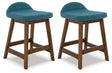 Furniture City Houma - Ashley Furniture - Lyncott Counter Height Bar Stool (Set of 2) - Counter Height Bar Stool (Set of 2) / Blue/Brown - D615-324X2
