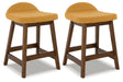 Furniture City Houma - Ashley Furniture - Lyncott Counter Height Bar Stool (Set of 2) - Counter Height Bar Stool (Set of 2) / Mustard/Brown - D615-424X2