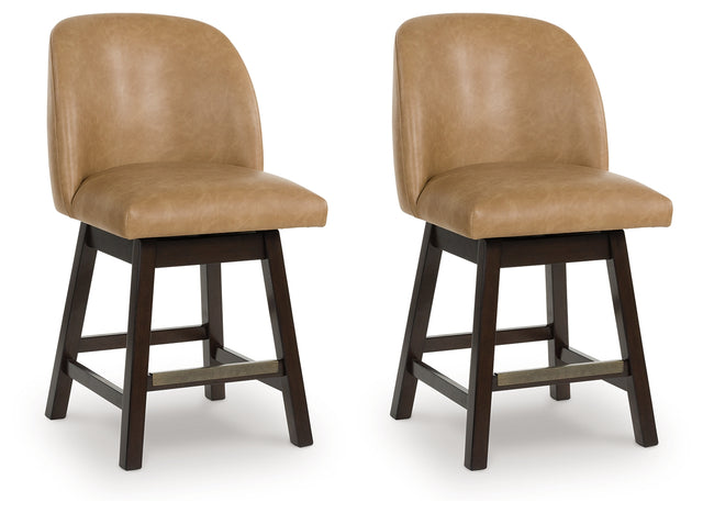 Furniture City Houma - Ashley Furniture - Neymorton Counter Height Barstool (Set of 2) - Counter Height Barstool (Set of 2) / Dark Grayish Brown - D618-324X2