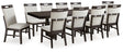 Furniture City Houma - Ashley Furniture - Neymorton Dining Table and 10 Chairs - Dining Table and 10 Chairs / Dark Grayish Brown - D618D4