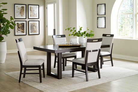 Furniture City Houma - Ashley Furniture - Neymorton Dining Table and 4 Chairs - Dining Table and 4 Chairs / Dark Grayish Brown - D618D1