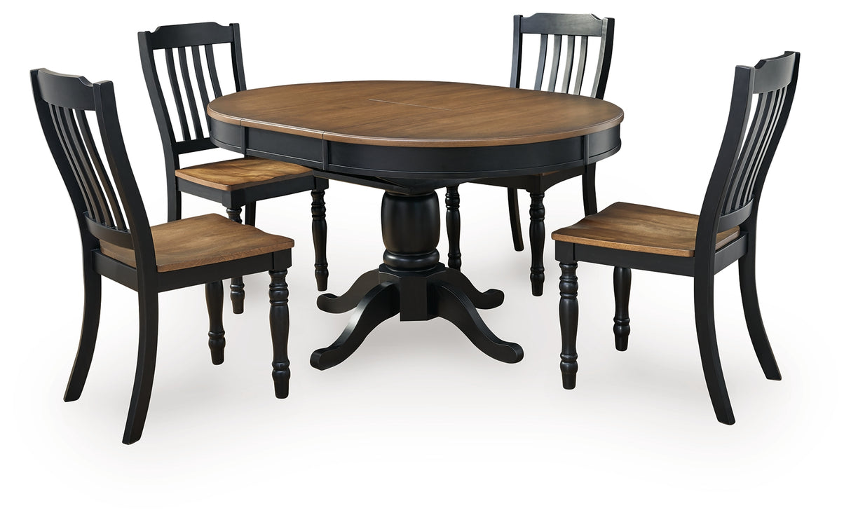 Clorazi Extension Dining Table and 4 Chairs