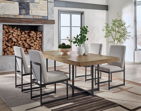 Furniture City Houma - Ashley Furniture - Tomtyn Dining Table and 4 Chairs - Dining Table and 4 Chairs / Light Brown - D622D1