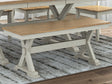 Furniture City Houma - Ashley Furniture - Purlaney 48" Dining Bench - Large Dining Room Bench / Antique White/Natural / 48"W x 16"D x 19"H - PCD627-00