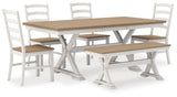 Purlaney Extension Dining Table, 4 Chairs and Bench