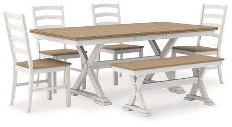Purlaney Extension Dining Table, 4 Chairs and Bench