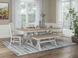 Purlaney Extension Dining Table, 4 Chairs and Bench