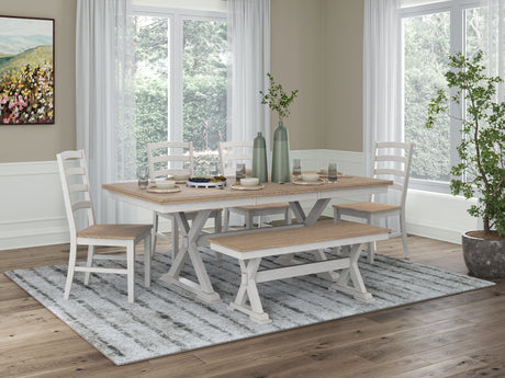 Furniture City Houma - Ashley Furniture - Purlaney Extension Dining Table, 4 Chairs and Bench - Extension Dining Table, 4 Chairs and Bench - PCD627D2