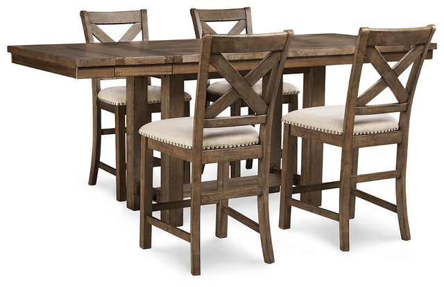 Furniture City Houma - Ashley Furniture - Moriville Counter Height Dining Table and 4 Barstools - Counter Height Dining Table and 4 Barstools - D631D1