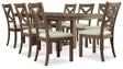 Furniture City Houma - Ashley Furniture - Moriville Dining Table and 8 Chairs - Dining Table and 8 Chairs / Grayish Brown - D631D13