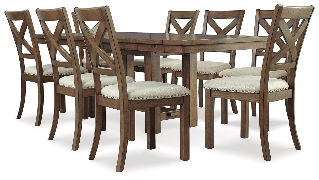 Furniture City Houma - Ashley Furniture - Moriville Dining Table and 8 Chairs - Dining Table and 8 Chairs / Grayish Brown - D631D13