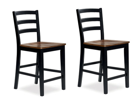 Furniture City Houma - Ashley Furniture - Wildenauer Counter Height Barstool (Set of 2) - Counter Height Barstool (Set of 2) / Brown/Black - D634-124X2