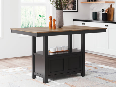 Furniture City Houma - Ashley Furniture - Wildenauer Counter Height Dining Table - RECT Dining Room Counter Table / Brown/Black - D634-13